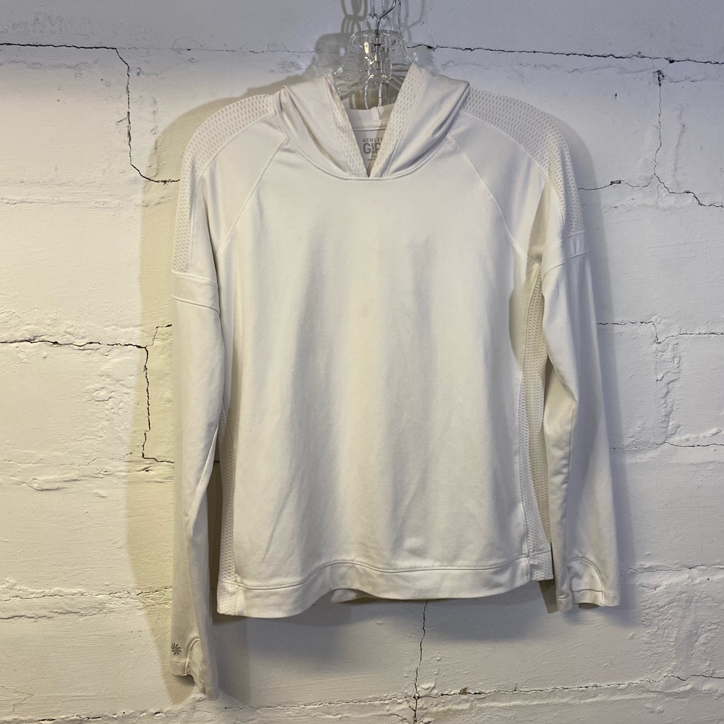 Athlete Girls White Pullover Hoodie W White Mesh Detailing Girls Size 14